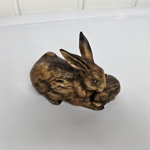 Vintage Goebel West Germany Rabbit and Bunny Porcelain Figurine - Picture 4 of 12